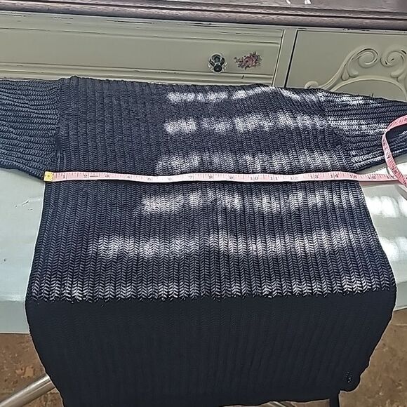 Black cowl neck open weave pullover top size small - Picture 8 of 10